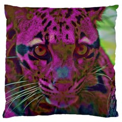 Pink And Purple Leopard Standard Premium Plush Fleece Cushion Case (two Sides) by ExtraGoodSauce