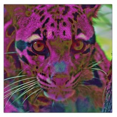 Pink And Purple Leopard Square Satin Scarf (36  X 36 ) by ExtraGoodSauce