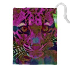 Pink And Purple Leopard Drawstring Pouch (5xl) by ExtraGoodSauce