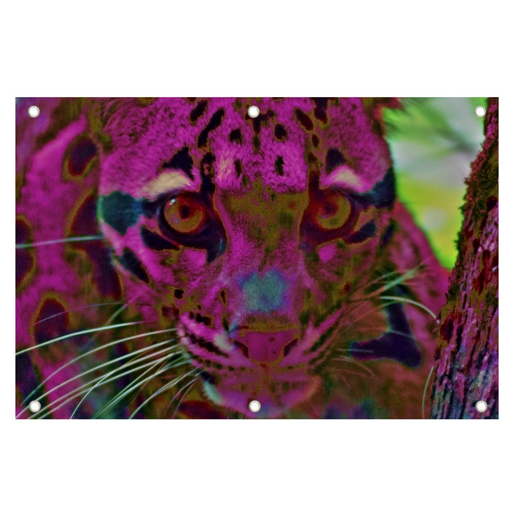 Pink and Purple Leopard Banner and Sign 6  x 4 