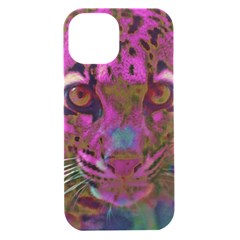 Pink And Purple Leopard Iphone 15 Black Uv Print Pc Hardshell Case by ExtraGoodSauce