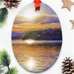 Serene Sunset Over Water Ornament (oval)