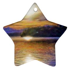 Serene Sunset Over Water Ornament (star) by ExtraGoodSauce