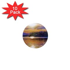 Serene Sunset Over Water 1  Mini Magnet (10 Pack)  by ExtraGoodSauce