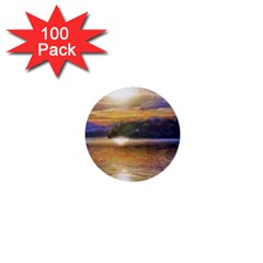 Serene Sunset Over Water 1  Mini Buttons (100 Pack)  by ExtraAwesomeSauce