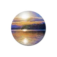 Serene Sunset Over Water Magnet 3  (round) by ExtraGoodSauce