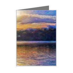 Serene Sunset Over Water Mini Greeting Card by ExtraGoodSauce