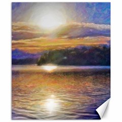 Serene Sunset Over Water Canvas 8  X 10  by ExtraGoodSauce