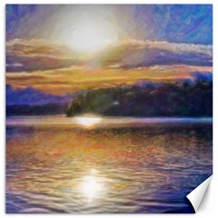 Serene Sunset Over Water Canvas 20  X 20  by ExtraAwesomeSauce