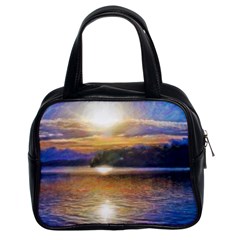 Serene Sunset Over Water Classic Handbag (two Sides) by ExtraGoodSauce