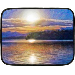 Serene Sunset Over Water Two Sides Fleece Blanket (mini) by ExtraGoodSauce