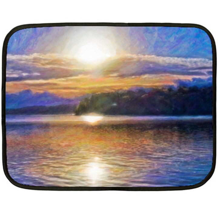 Serene Sunset Over Water Two Sides Fleece Blanket (Mini)