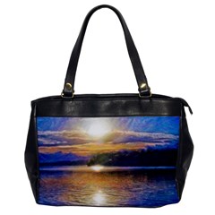 Serene Sunset Over Water Oversize Office Handbag by ExtraGoodSauce