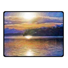 Serene Sunset Over Water Fleece Blanket (small) by ExtraGoodSauce