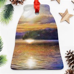 Serene Sunset Over Water Ornament (bell) by ExtraGoodSauce