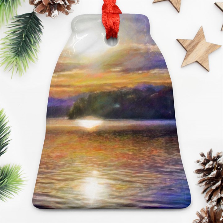 Serene Sunset Over Water Ornament (Bell)