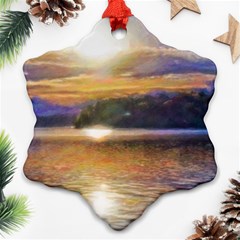 Serene Sunset Over Water Snowflake Ornament (two Sides)