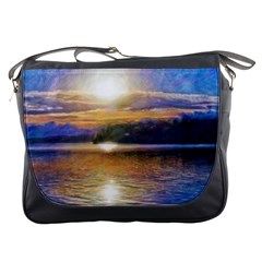 Serene Sunset Over Water Messenger Bag