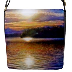 Serene Sunset Over Water Flap Closure Messenger Bag (s) by ExtraAwesomeSauce