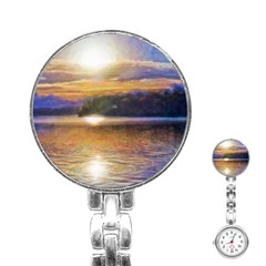 Serene Sunset Over Water Stainless Steel Nurses Watch by ExtraAwesomeSauce