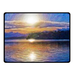 Serene Sunset Over Water Two Sides Fleece Blanket (small) by ExtraGoodSauce