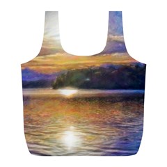 Serene Sunset Over Water Full Print Recycle Bag (l) by ExtraGoodSauce