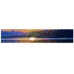 Serene Sunset Over Water Large Premium Plush Fleece Scarf 