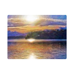 Serene Sunset Over Water Premium Plush Fleece Blanket (mini) by ExtraGoodSauce