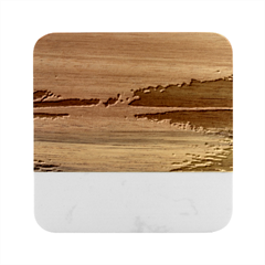 Serene Sunset Over Water Marble Wood Coaster (square) by ExtraGoodSauce