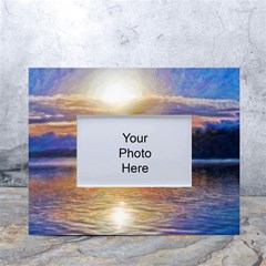 Serene Sunset Over Water White Tabletop Photo Frame 4 x6  by ExtraGoodSauce