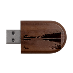 Serene Sunset Over Water Wood Oval Usb Flash Drive by ExtraGoodSauce