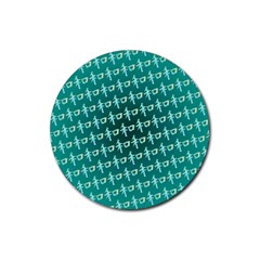 Peaceful Japanese Kanji Design Rubber Coaster (round) by ExtraGoodSauce