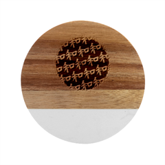 Peaceful Japanese Kanji Design Marble Wood Coaster (round) by ExtraGoodSauce