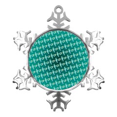 Peaceful Japanese Kanji Design Metal Small Snowflake Ornament by ExtraGoodSauce