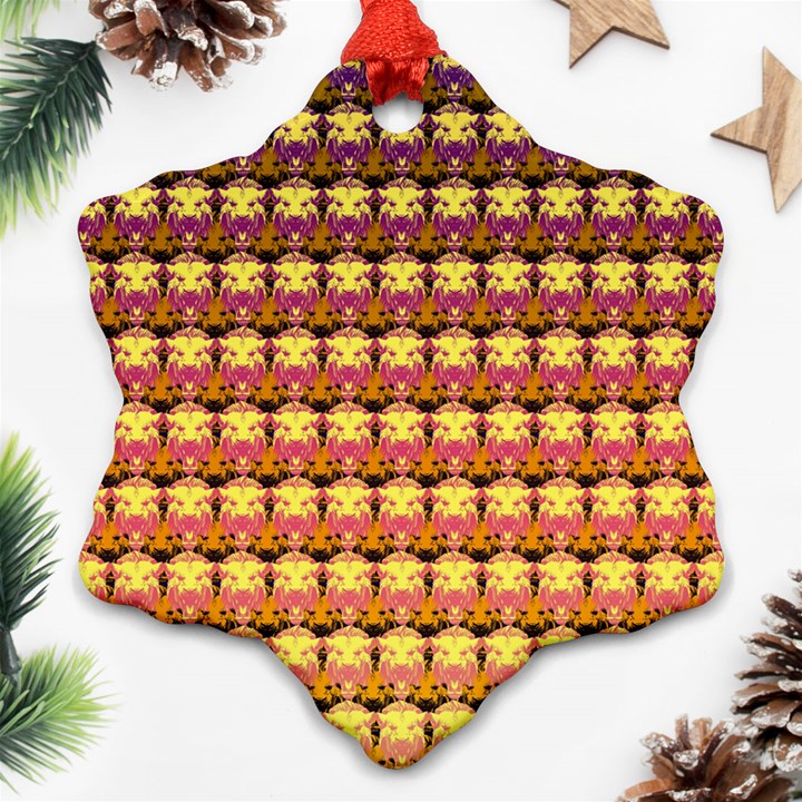 Gradient Lion Head Pattern Snowflake Ornament (Two Sides)