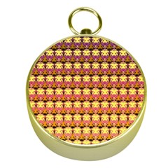 Gradient Lion Head Pattern Gold Compasses