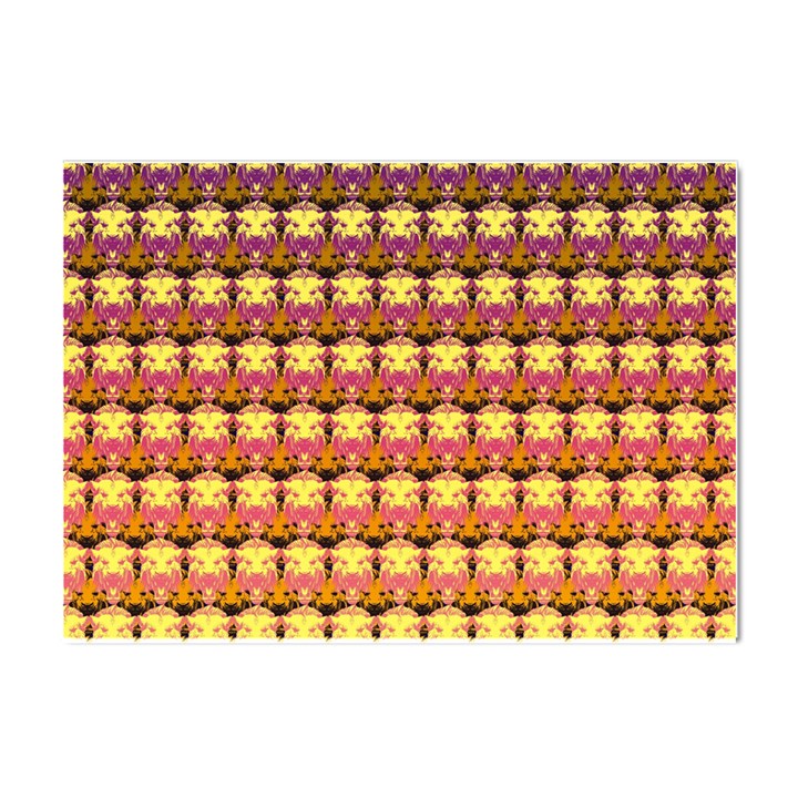 Gradient Lion Head Pattern Crystal Sticker (A4)