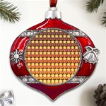 Gradient Lion Head Pattern Metal Snowflake And Bell Red Ornament Front