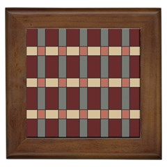 Modern Art Geometric Pattern In Red Hues Framed Tile by ExtraGoodSauce