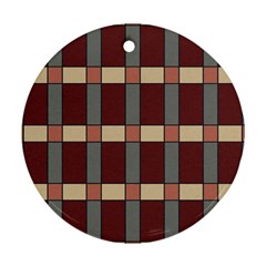 Modern Art Geometric Pattern In Red Hues Ornament (round) by ExtraAwesomeSauce