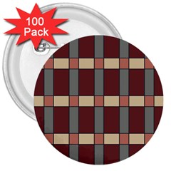 Modern Art Geometric Pattern In Red Hues 3  Buttons (100 Pack)  by ExtraGoodSauce