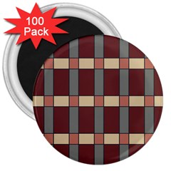 Modern Art Geometric Pattern In Red Hues 3  Magnets (100 Pack) by ExtraGoodSauce