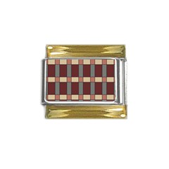 Modern Art Geometric Pattern In Red Hues Gold Trim Italian Charm (9mm) by ExtraGoodSauce