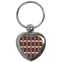 Modern Art Geometric Pattern In Red Hues Key Chain (heart) by ExtraGoodSauce