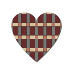 Modern Art Geometric Pattern In Red Hues Heart Magnet by ExtraGoodSauce