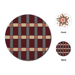 Modern Art Geometric Pattern In Red Hues Playing Cards Single Design (round)