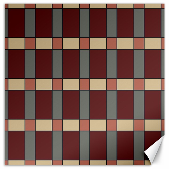 Modern Art Geometric Pattern in Red Hues Canvas 12  x 12 