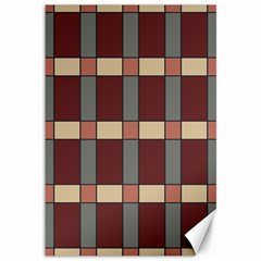 Modern Art Geometric Pattern In Red Hues Canvas 12  X 18 