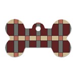 Modern Art Geometric Pattern in Red Hues Dog Tag Bone (One Side) Front