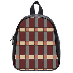 Modern Art Geometric Pattern In Red Hues School Bag (small) by ExtraGoodSauce